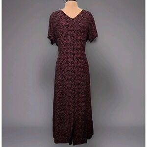 Ll Bean Womens 14P 90s Grunge Button Lightweight Chiffon Floral Midi Maxi Dress